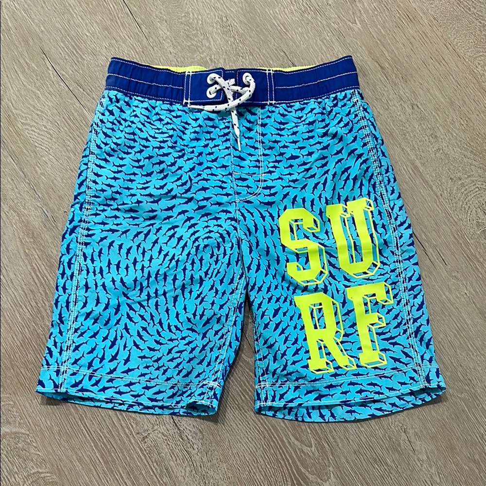 GapKids Shark & Surf Patterned Swim Shorts